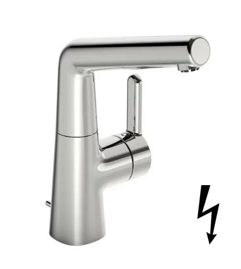 Hansa Designo - izlietnes maisītājs bezspiediena ūdenssildītājiem, ar noteci un grozāmu izteku, hroms 51211183