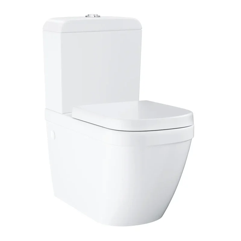 Grohe Euro Ceramic - komplekts - stāvošā WC kombinācija ar skalošanas tvertni + WC sēdeklis SoftClose, Rimless, Alpu balts 39462000