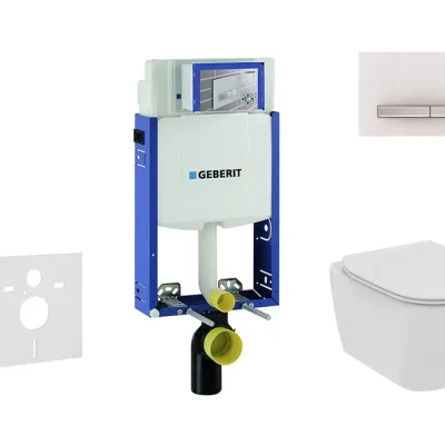 Geberit Kombifix - komplekts no priekšsienas elementa, sienas WC un WC sēdekļa Ideal Standard Tesi, vadības plate Sigma50, Rimless, SoftClose, Alpu balts 110.302.00.5 NE8