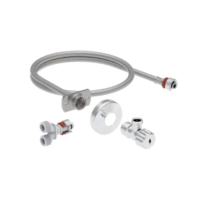 Geberit AquaClean - ūdens pieslēguma komplekts paredzēts zemapmetuma skalošanas tvertnēm, 12 cm, paredzēts WC sēdekļiem Tuma 147.035.00.1