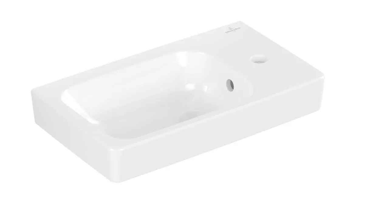 Villeroy & Boch Architectura - rokas izlietne 48x28 cm, ar pārplūdi, krāna caurums labajā pusē, CeramicPlus, alpinbalta 438648R1