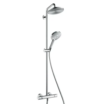 Hansgrohe Raindance S - dušas kolonna Showerpipe 220 ar termostata maisītāju, EcoSmart 9 l/min, hromēts 27116000
