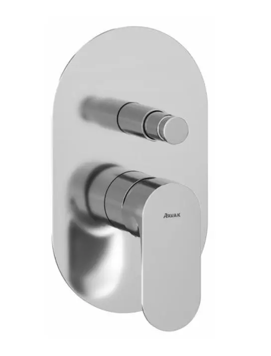 Ravak Eleganta - zemapmetuma maisītājs 2 patērētājiem, ar korpusu, hroms X070218