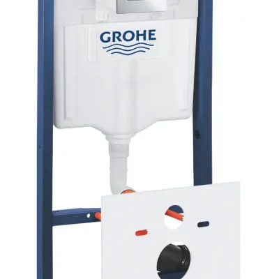 Grohe Rapid SL - priekšsienas elements ar skalošanas tvertni piekaramajam WC, pārbūves komplekts Fresh, vadības plate Skate Cosmopolitan S, hroms 39500000