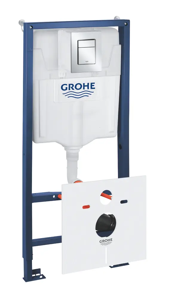 Grohe Rapid SL - priekšsienas elements ar skalošanas tvertni piekaramajam WC, pārbūves komplekts Fresh, vadības plate Skate Cosmopolitan S, hroms 39500000