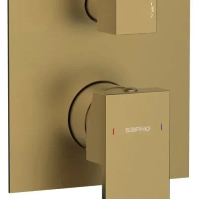 Sapho Cubemix - zemapmetuma maisītājs, 2 patērētājiem, ar montāžas korpusu, matēti zelts CM042GB