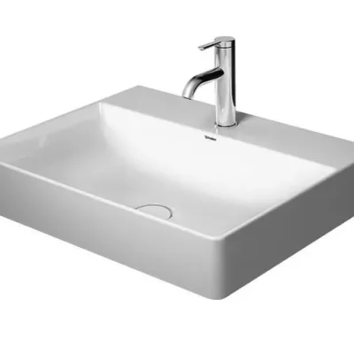 Duravit DuraSquare - izlietne 60x47 cm, ar 1 jaucējkrāna caurumu, DuraCeram, Alpu balts 2353600041