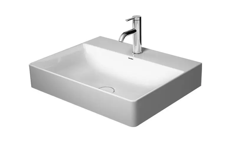 Duravit DuraSquare - izlietne 60x47 cm, ar 1 jaucējkrāna caurumu, DuraCeram, Alpu balts 2353600041