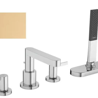 Hansgrohe Finoris - vannas malas maisītājs, 4 caurumu montāža, sBox, matēta bronza 76444140