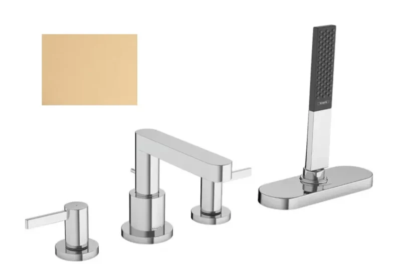 Hansgrohe Finoris - vannas malas maisītājs, 4 caurumu montāža, sBox, matēta bronza 76444140