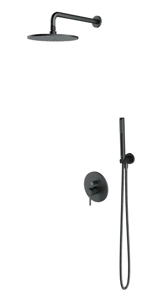 OMNIRES Y - dušas komplekts ar zemapmetuma maisītāju, ar iebūvējamo korpusu, diametrs 25 cm, grafīts SYSY35GR