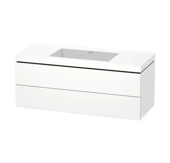 Duravit L-Cube - skapis ar izlietni 50x120x48 cm, 2 atvilktnes, balts matēts LC6929N1818