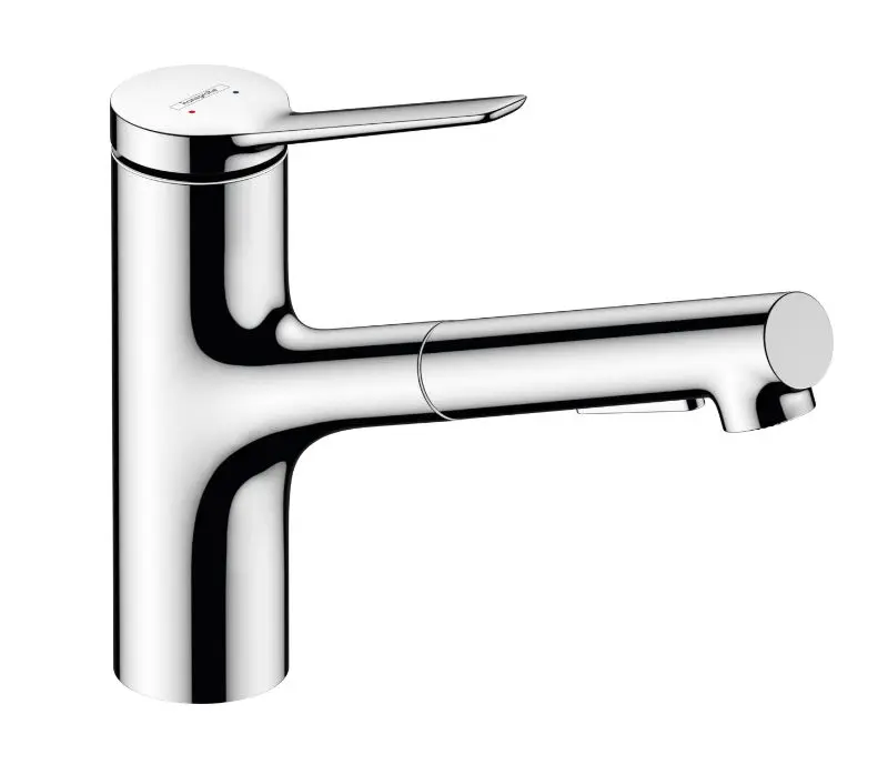 Hansgrohe Zesis M33 - virtuves izlietnes maisītājs 150, ar izvelkamu dušu, sBox lite, Hroms 74803000