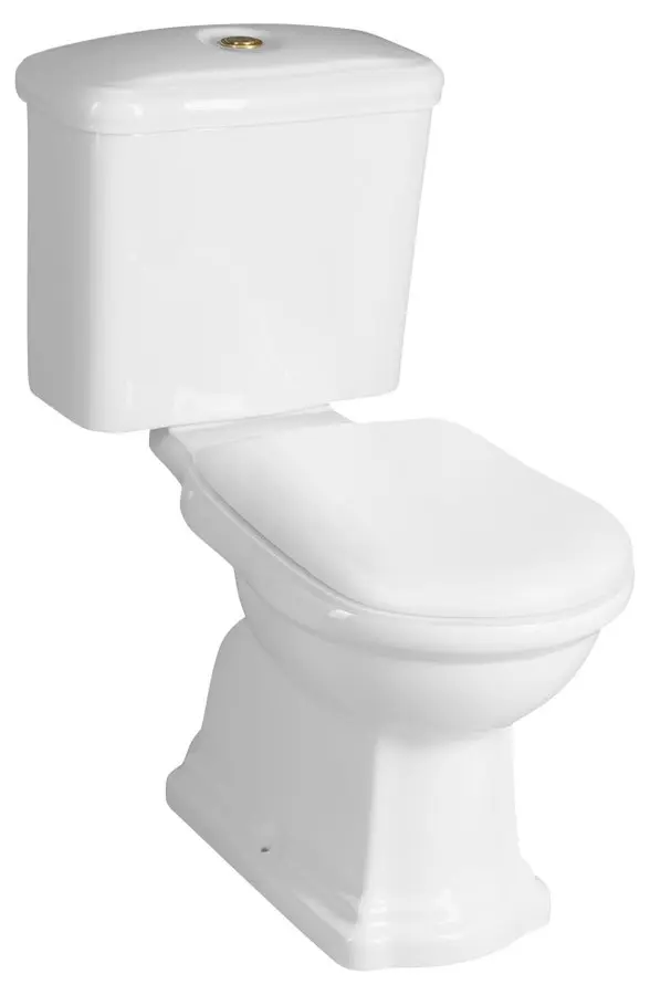 Sapho Retro - WC komplekts, noteka aizmugurē, balts/bronza WCSET12-RETRO-ZO