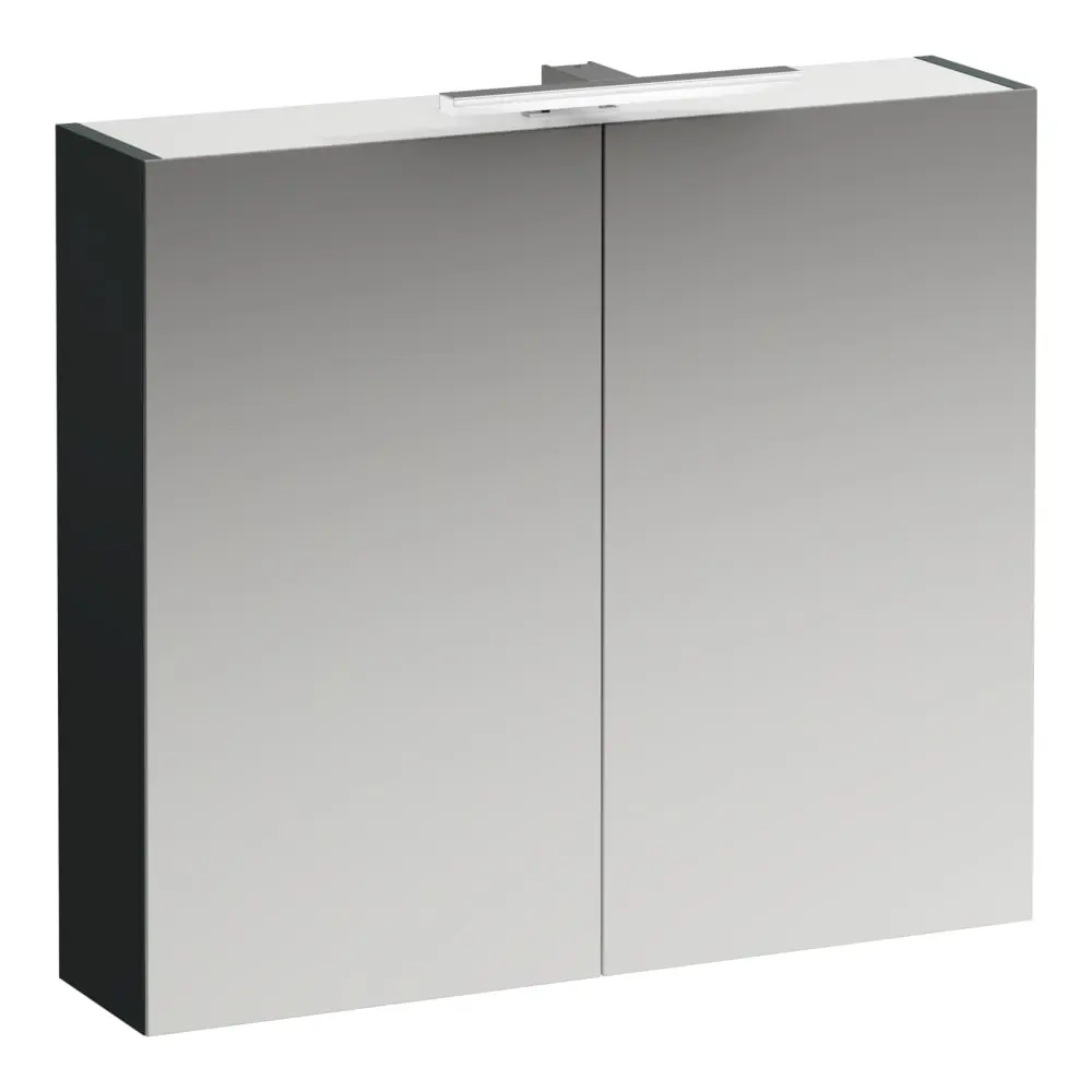Laufen Base - spoguļskapītis ar LED apgaismojumu, 70x80x19 cm, 2 durvis, pelēks H4028021102661
