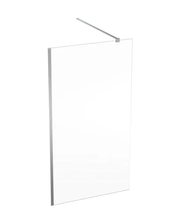 Geberit GEO - walk-in dušas siena, 110x200 cm, sudrabs/caurspīdīgs stikls 560.149.00.2
