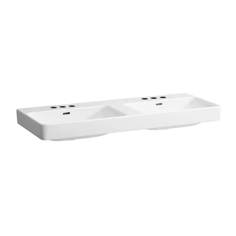 Laufen Pro S - dubultizlietne 120x47 cm, ar 6 jaucējkrāna caurumiem, balta H8149660001081