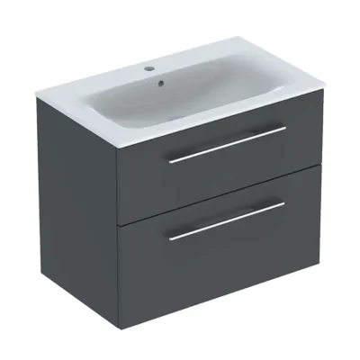 Geberit Selnova Square - izlietnes skapis 64x79x48 cm, ar izlietni, 2 atvilktnes, Lava matēts 501.241.00.1
