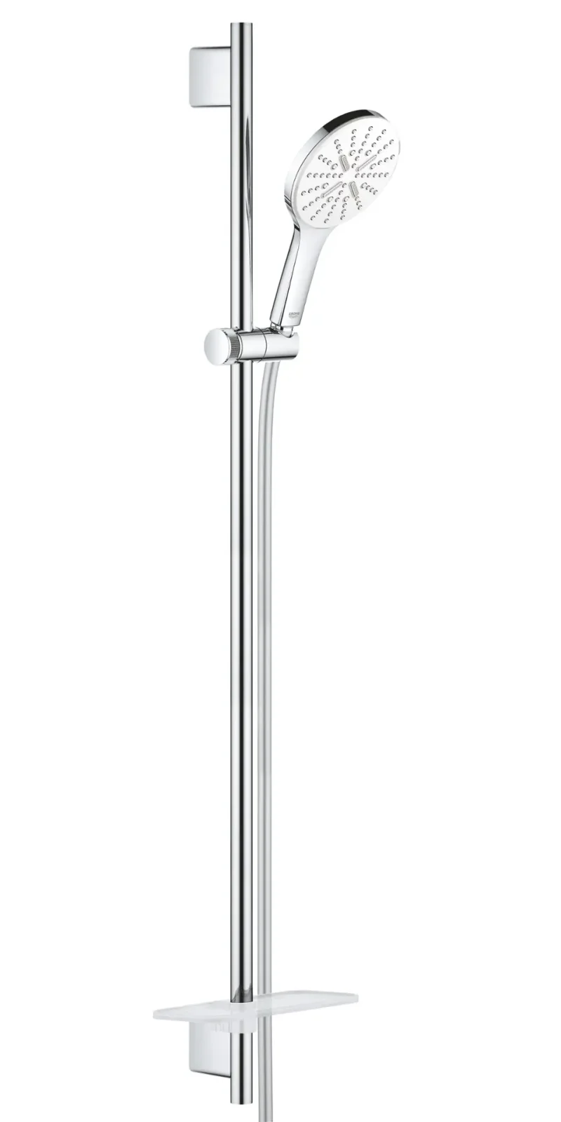 Grohe Rainshower SmartActive - dušas stieņa komplekts 130, 3 strūklas veidi, 90 cm stienis un šļūtene, Moon White 26578LS0