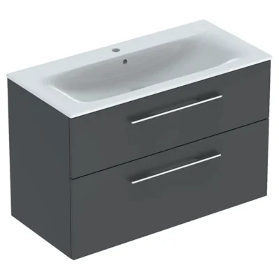 Geberit Selnova Square - izlietnes skapis 64x54x48 cm, ar izlietni, 2 atvilktnes, Lava matēts 501.245.00.1