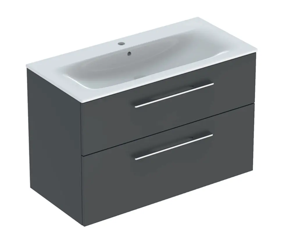Geberit Selnova Square - izlietnes skapis 64x54x48 cm, ar izlietni, 2 atvilktnes, Lava matēts 501.245.00.1