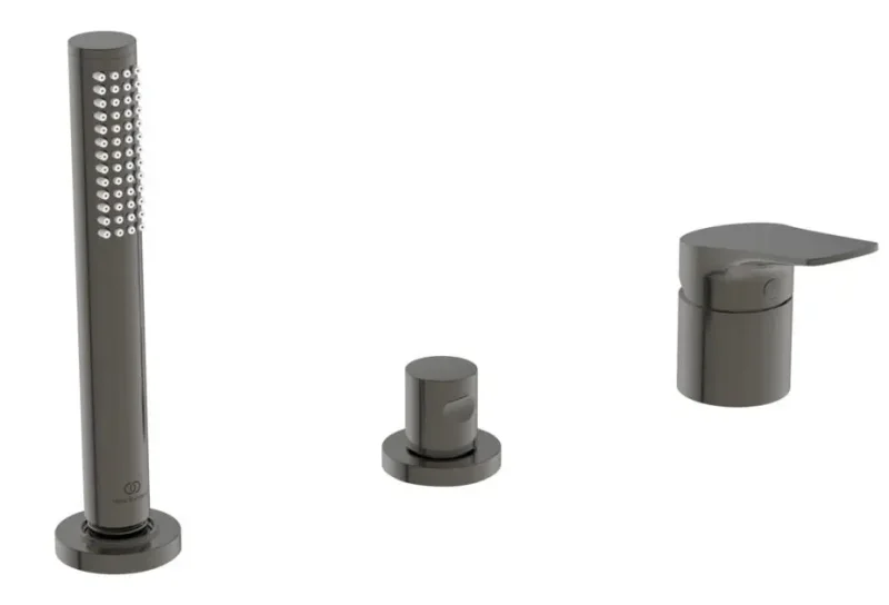 Ideal Standard La Dolce Vita - vannas malas maisītājs, 3 caurumu montāža, Magnetic Grey BD670A5
