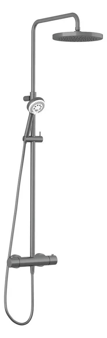 Kludi Logo - dušas komplekts ar termostatu, diametrs 25 cm, 3 sprauslas, birstēts gunmetāls 68082N2-00
