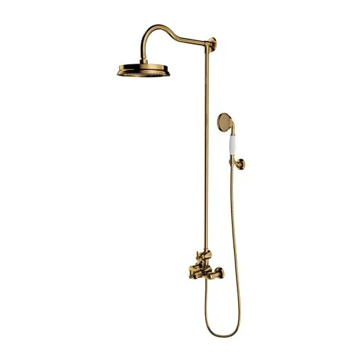 OMNIRES Armance - dušas komplekts ar termostatu, diametrs 22,5 cm, zelts AM5244/6GL