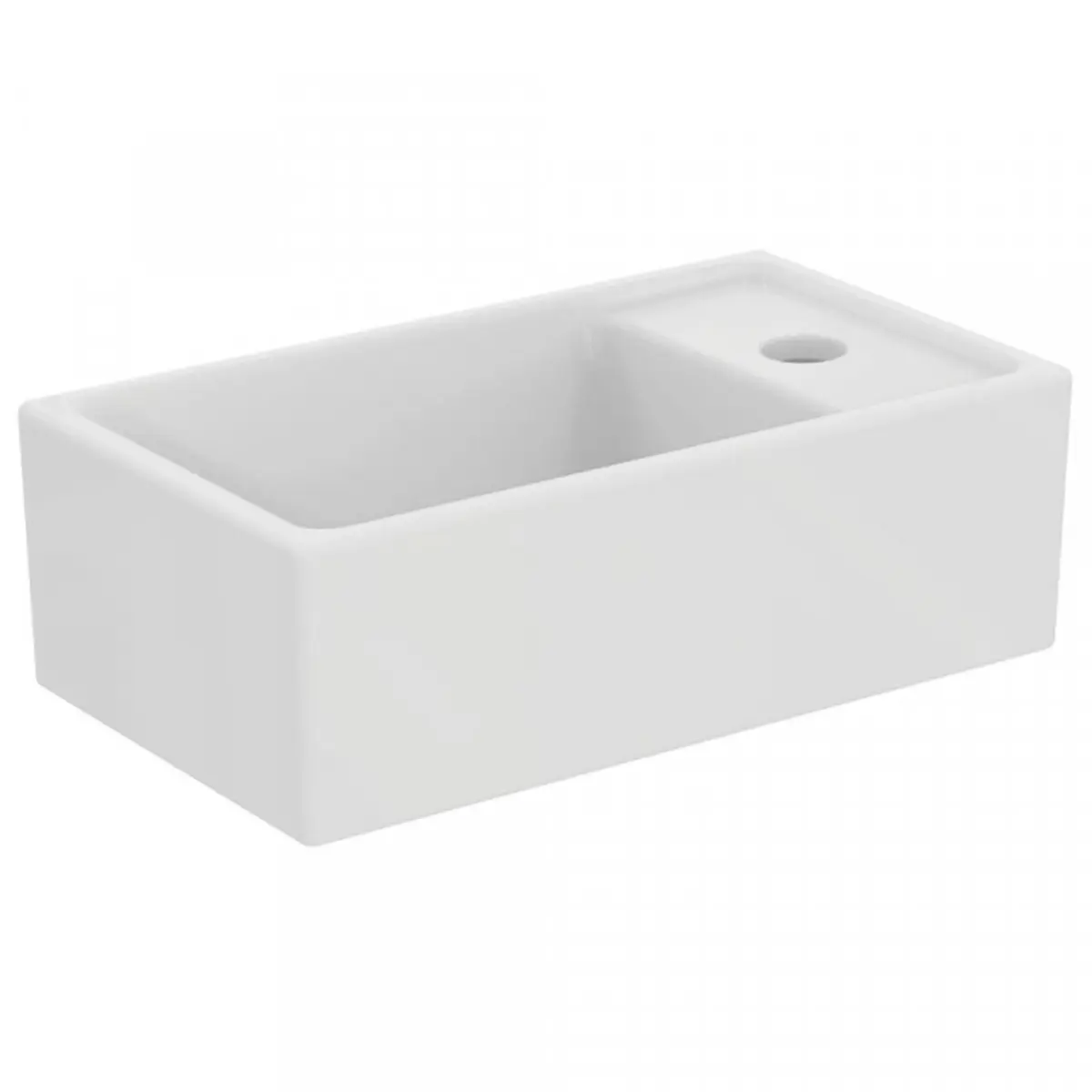 Ideal Standard Tempo - uzliekamā roku izlietne, 37x21 cm, bez pārplūdes, 1 jaucējkrāna caurums labajā pusē, balta E210901