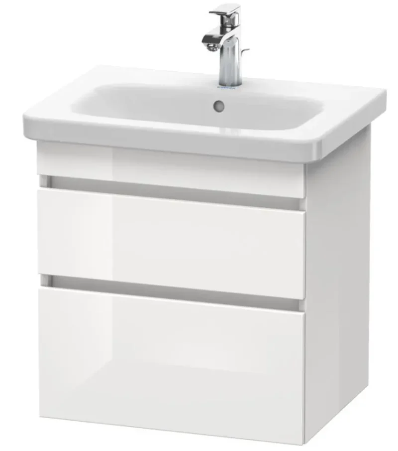 Duravit DuraStyle - izlietnes skapītis 61x58x45 cm, ar 2 atvilktnēm, balts spīdīgs DS648002222