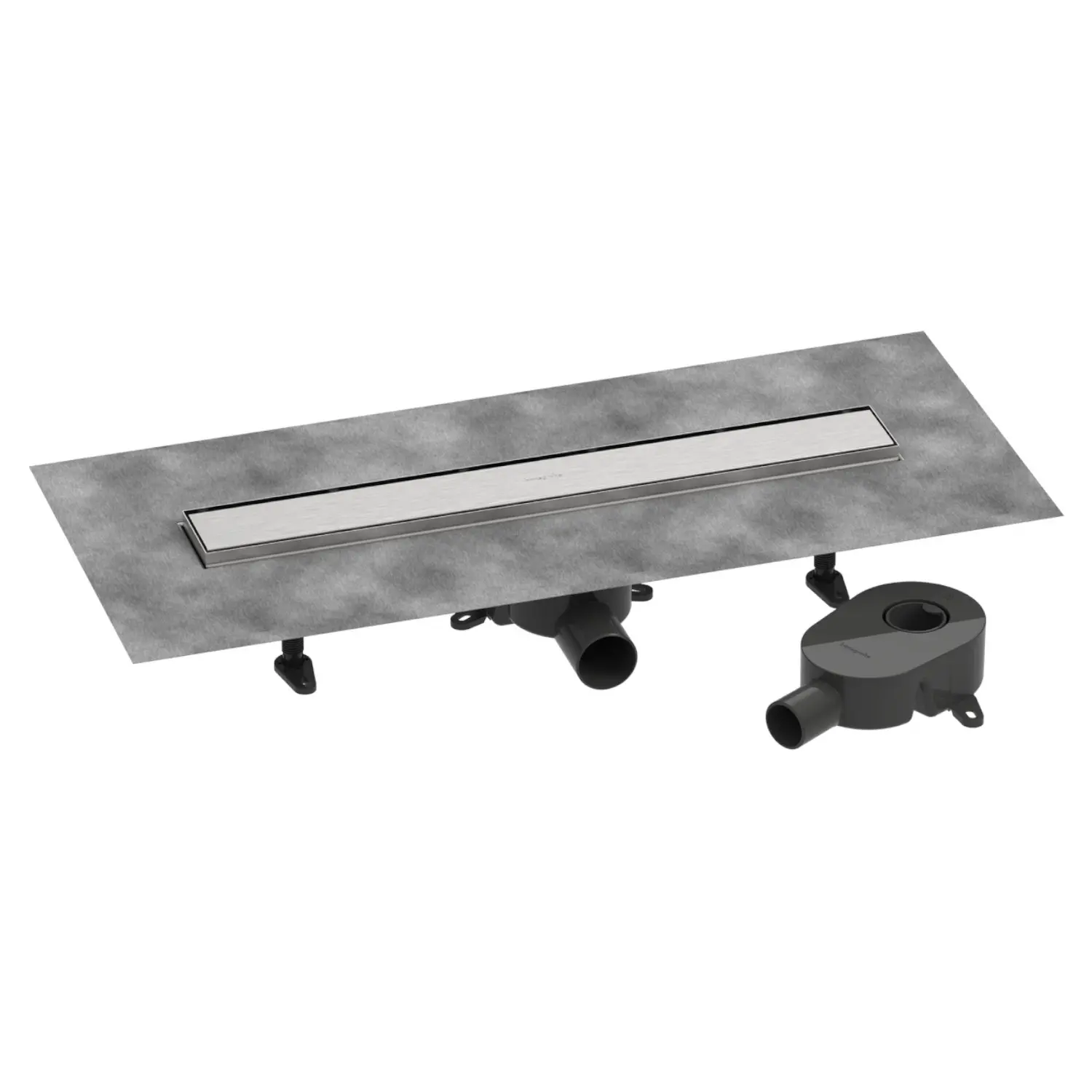 Hansgrohe RainDrain Go - dušas renne 60 cm ar abpusēju resti, flīžu ielikšanai, matēts nerūsējošais tērauds 56271800