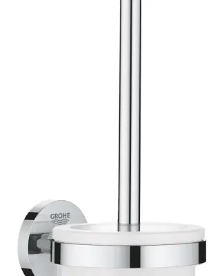 Grohe QuickFix Start - WC birste montāžai pie sienas, ar turētāju, stikls/hroms 41185000