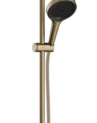 Hansgrohe Rainfinity - dušas komplekts: rokas duša, stienis un šļūtene, 3 strūklu veidi, matēta bronza 28743140