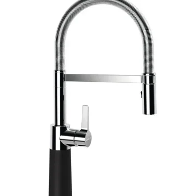 SCHOCK SC-550 - virtuves izlietnes maisītājs ar elastīgu izteku un dušu, Nero/hroms 558000GNE