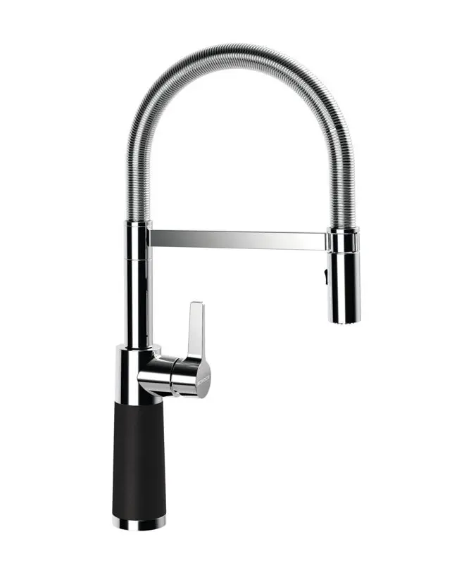 SCHOCK SC-550 - virtuves izlietnes maisītājs ar elastīgu izteku un dušu, Nero/hroms 558000GNE