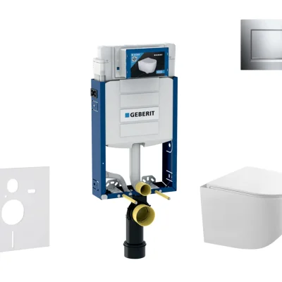 Geberit Kombifix - komplekts ar priekšsienas elementu, Gaia-WC ar SoftClose sēdekli un Sigma20 vadības plati, hroms/hroms matēts SANI15CA1119