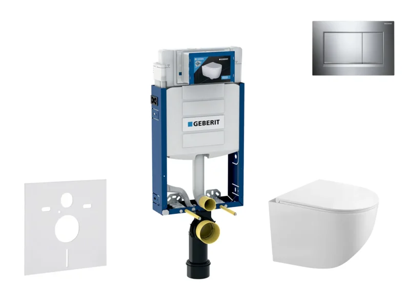 Geberit Kombifix - komplekts ar priekšsienas elementu, Gaia-WC ar SoftClose sēdekli un Sigma20 vadības plati, hroms/hroms matēts SANI15CA1119