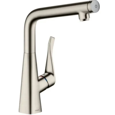 Hansgrohe Metris New - virtuves izlietnes vienas sviras maisītājs 320, nerūsējošais tērauds 14883800