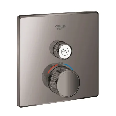 Grohe Grohtherm SmartControl - termostata dušas maisītājs, zemapmetuma montāža, ar 1 noslēgšanas vārstu, Hard Graphite 29123A00