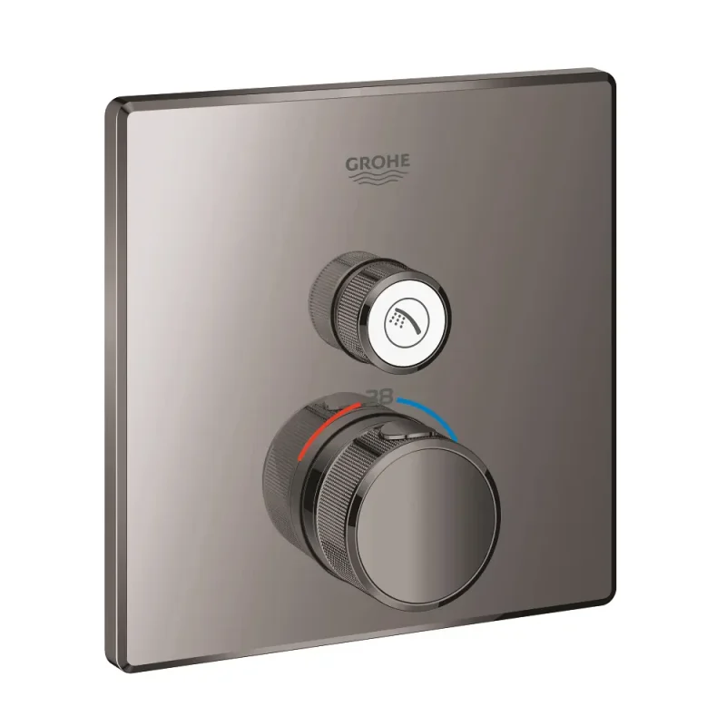 Grohe Grohtherm SmartControl - termostata dušas maisītājs, zemapmetuma montāža, ar 1 noslēgšanas vārstu, Hard Graphite 29123A00