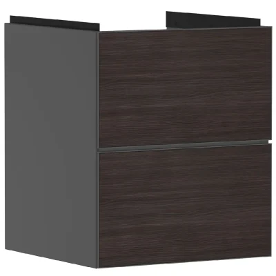 Hansgrohe Xevolos E - izlietnes apakšskapītis 58x48x48 cm, 2 atvilktnes, matēti pelēks/tumšs ozols 54174730