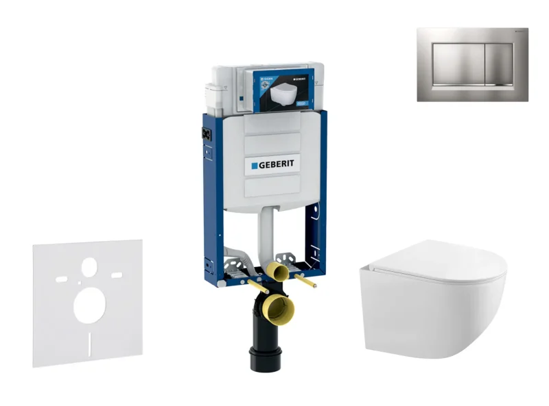 Geberit Kombifix - komplekts ar priekšsienas elementu, Gaia-WC ar SoftClose sēdekli un Sigma20 vadības plati, hroms matēti lakots/hroms SANI15CA1120