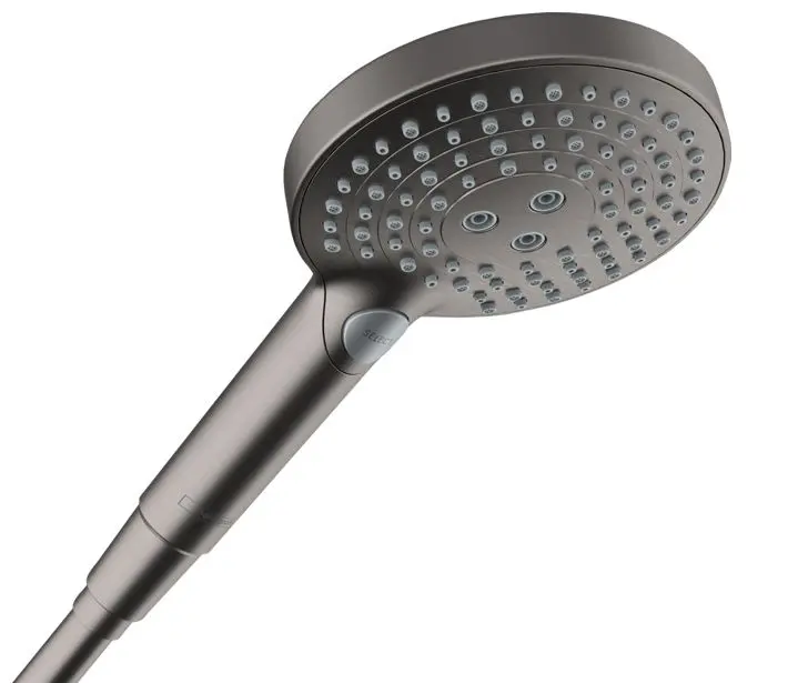 Hansgrohe Raindance Select S - rokas duša, 3 strūklu veidi, EcoSmart+, hroms melns birstēts 26516340