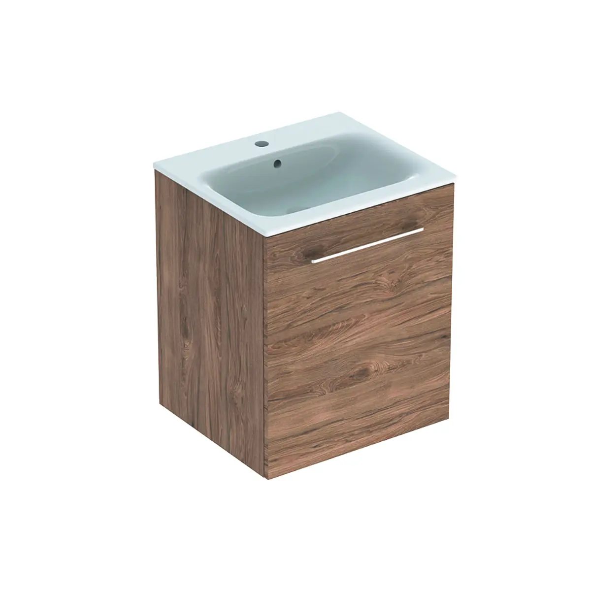 Geberit Selnova Square - izlietnes skapis 64x54x48 cm, ar izlietni, 1 durvis, Hickory rieksts 501.250.00.1