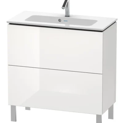 Duravit L-Cube - izlietnes skapītis Compact, 86x82x39 cm, 2 atvilktnes, balts spīdīgs LC667402222