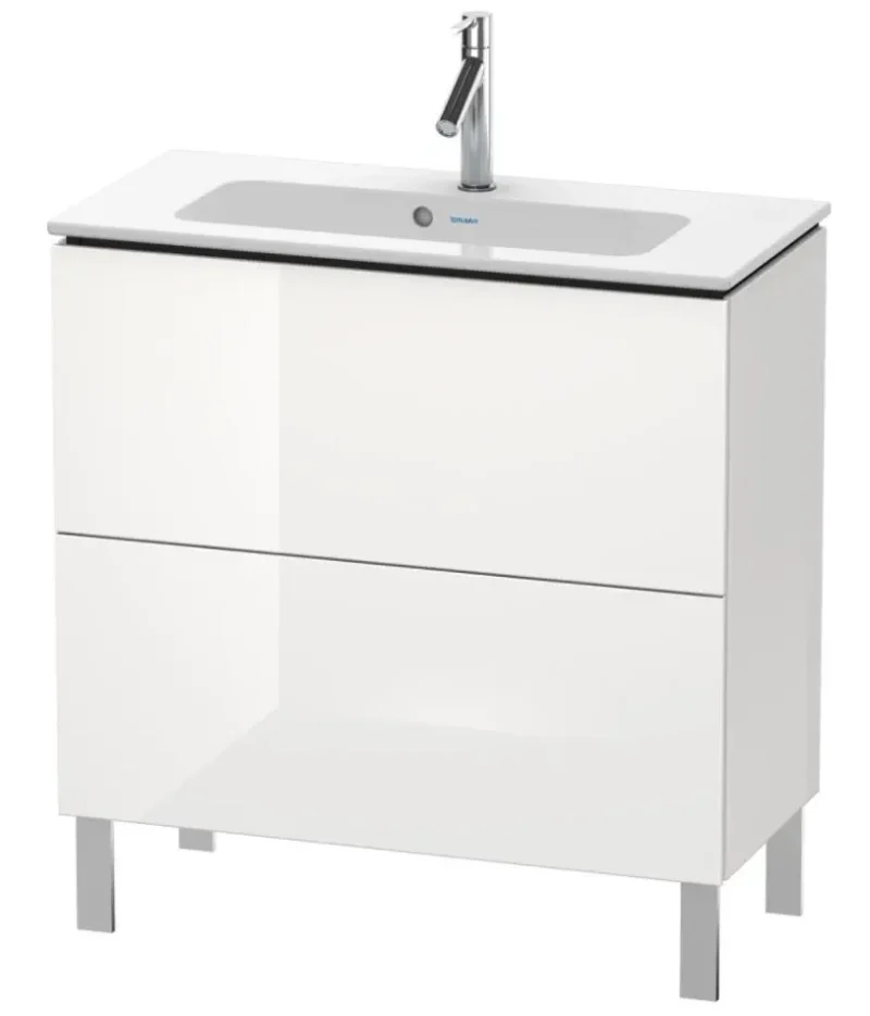 Duravit L-Cube - izlietnes skapītis Compact, 86x82x39 cm, 2 atvilktnes, balts spīdīgs LC667402222