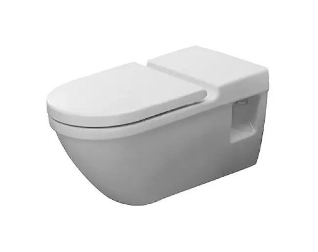 Duravit Starck 3 - pie sienas stiprināms WC Compact, pieejams cilvēkiem ar invaliditāti, ar HygieneGlaze, alpu balts 2203092000