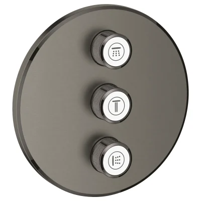Grohe Grohtherm SmartControl - zemapmetuma vārsts 3 patērētājiem, Hard Graphite birstēts 29122AL0