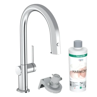 Hansgrohe Aqittura M91 - virtuves izlietnes maisītājs ar izvelkamu izteku un filtra funkciju, sBox, hromēts 76800000