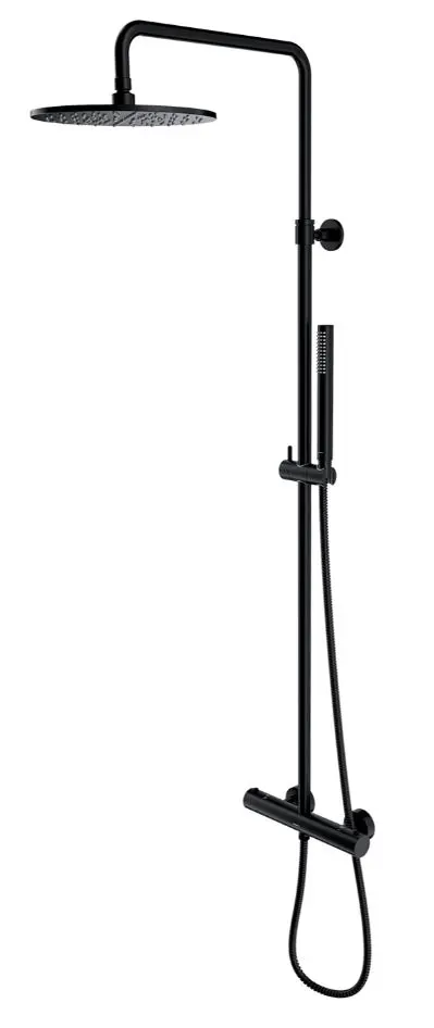OMNIRES Y - dušas komplekts ar termostatu, diametrs 25 cm, melns Y1244SUBL